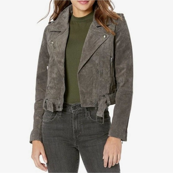 BLANKNYC Leather / Suede French Grey Moto Leather Jacket Women's Size S NWT - Picture 1 of 11
